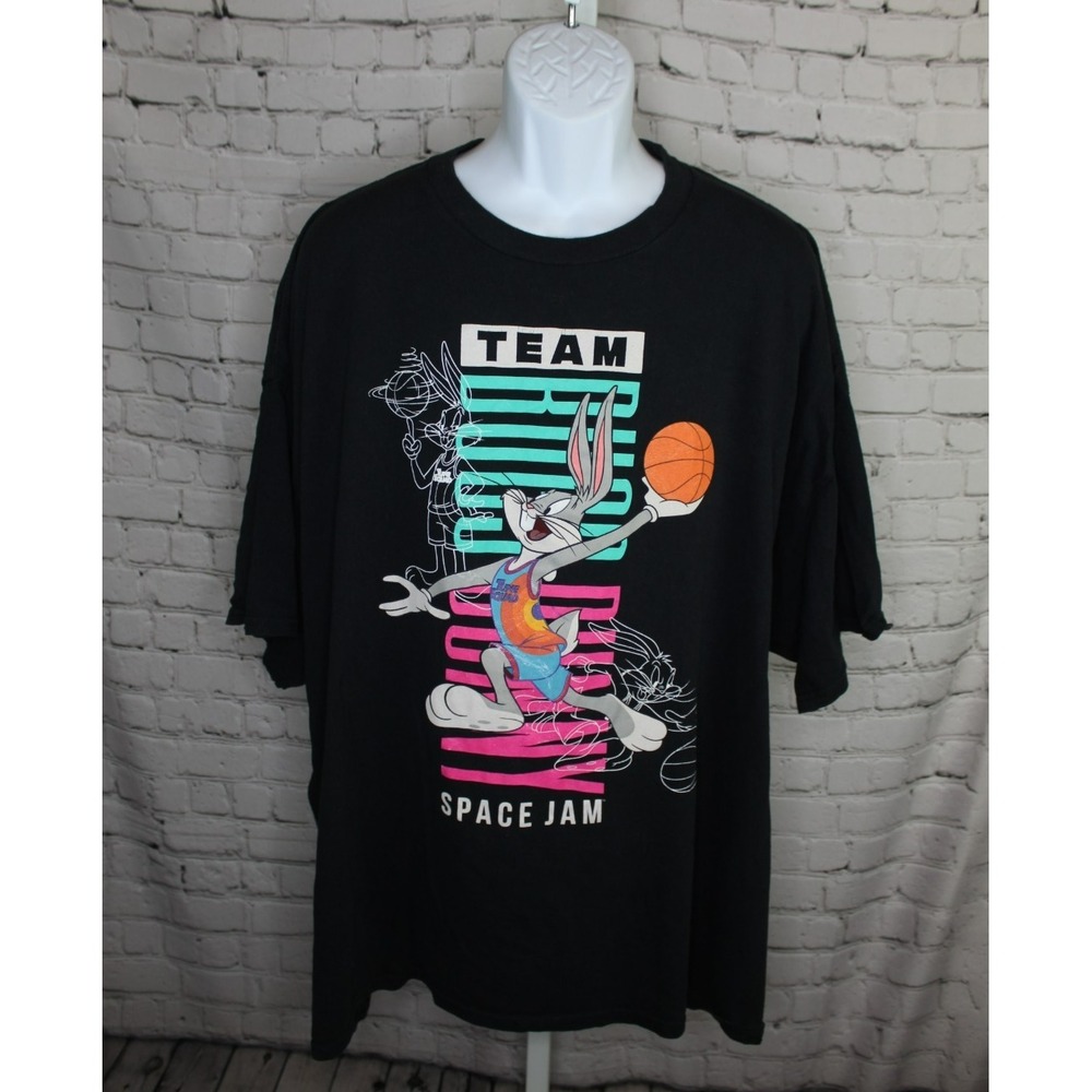 Space Jam A New Legacy Mens 4X Short Sleeve Crew Neck Black Graphic T Shirt EUC